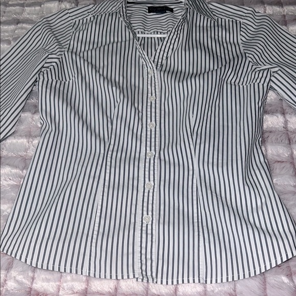 Covington Women’s Striped Blouse Black and White Classic Design Size MP - Picture 1 of 14